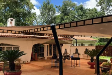 modern shade sails installation